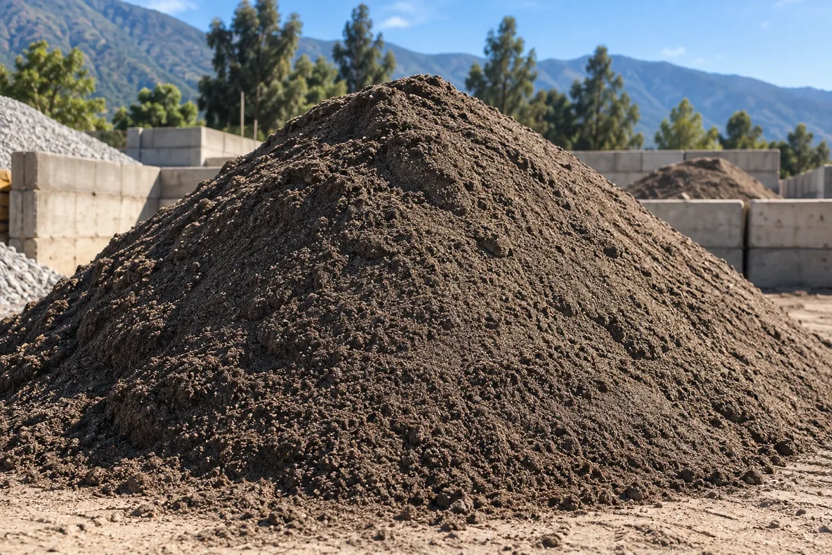 Montículo de arena fina para construcción